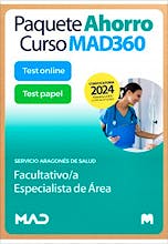 Portada del libro 2000000043005 Paquete Ahorro Curso MAD360 + Test PAPEL y ONLINE Facultativo/a Especialista de Área. Servicio Aragonés de Salud (SALUD)