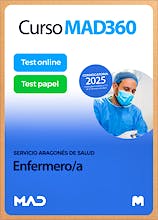 Portada del libro 2000000062921 Curso MAD360 Enfermero/a + Libros impresos Servicio Aragonés de Salud (SALUD) Online + 6 Libros Impresos