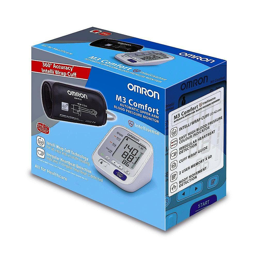 Tensiómetro de Brazo OMRON M3 Comfort con Manguito OMRON Intelli Wrap