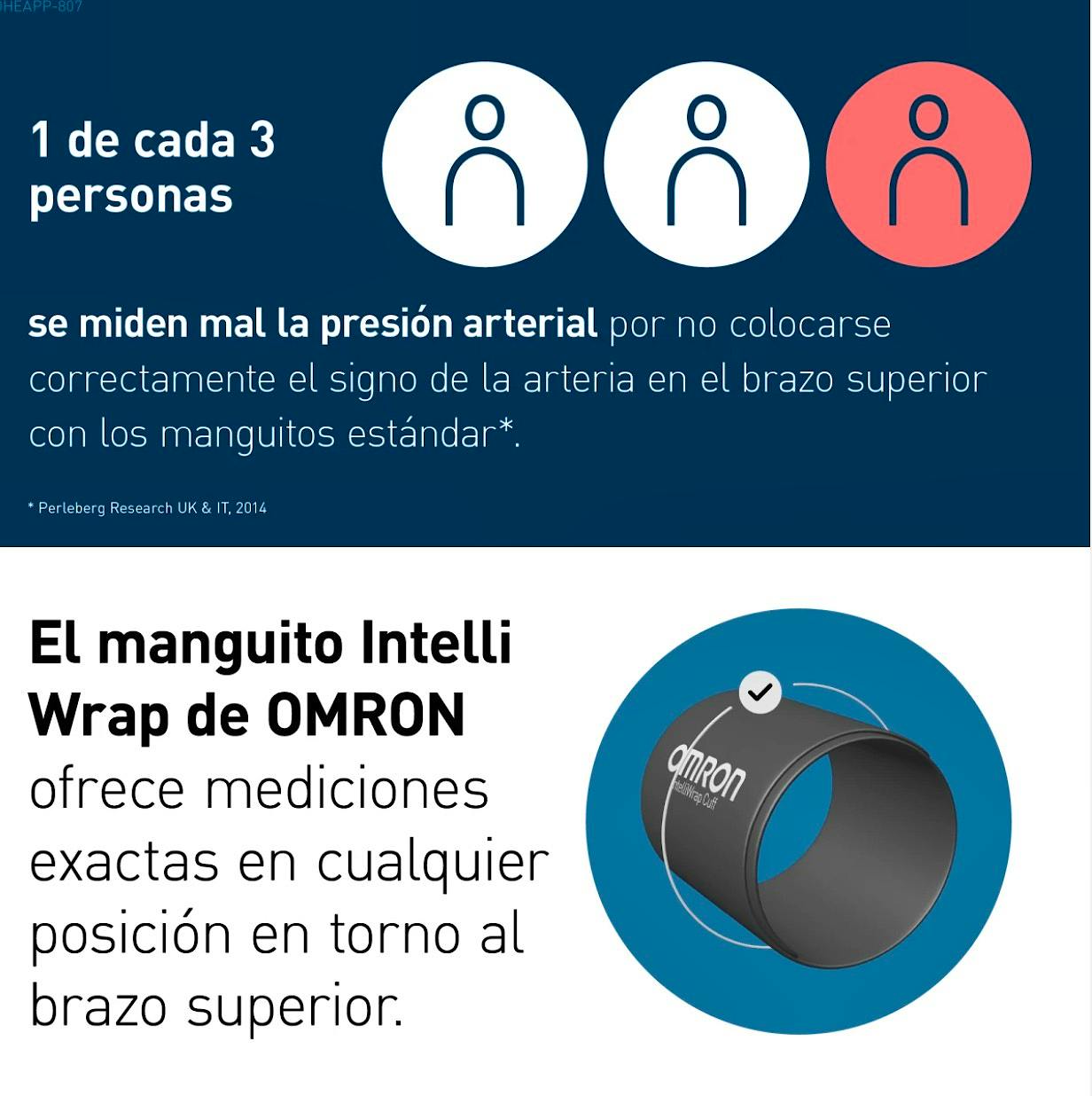 Tensiómetro de Brazo OMRON M3 Comfort  AFib con Manguito OMRON Intelli Wrap