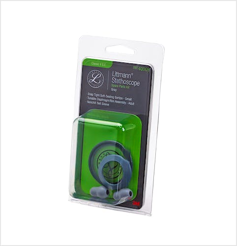 Littmann Kit Repuesto Classic II Gris (Aro Quitafrios, Olivas Blandas, Aro y Diafragma de Doble Membrana Lado Adulto)