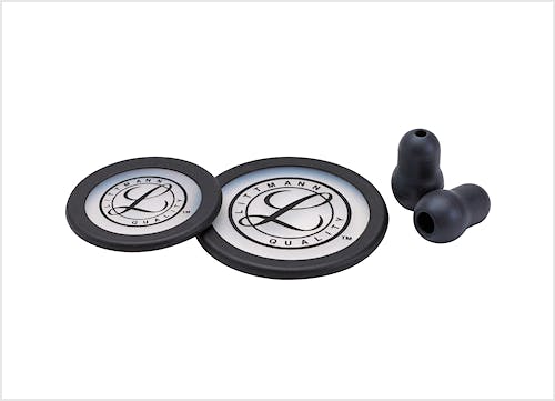 Littmann Kit Repuesto Classic III, Cardiology IV y CORE Negro (Olivas Blandas, Diafragma de Doble Membrana Lado Adulto y Pediátrico)