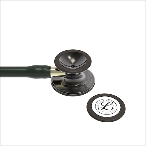 Littmann Cardiology IV Negro, Campana Ahumada, Vástago Color Champán
