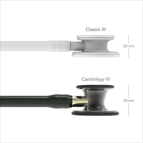 Littmann Cardiology IV Negro, Campana Ahumada, Vástago Color Champán
