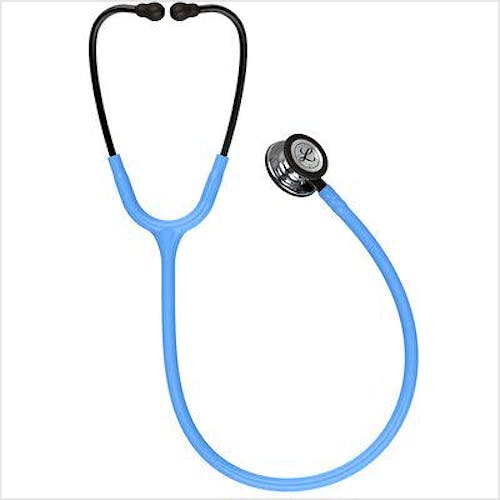 Littmann Classic III Azul Cielo, Campana de Acabado en Espejo, Vástago y Auricular Color Gris Humo