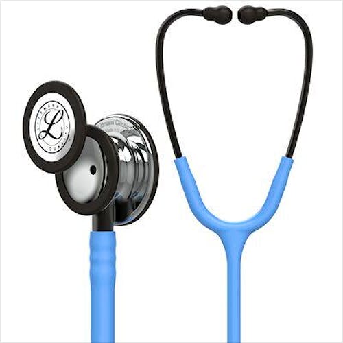 Littmann Classic III Azul Cielo, Campana de Acabado en Espejo, Vástago y Auricular Color Gris Humo