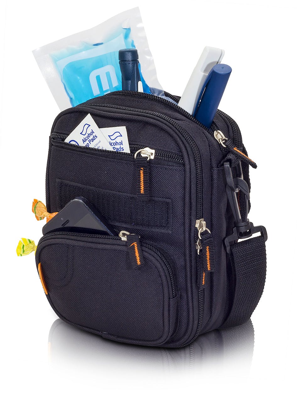 Bandolera Isotérmica para el Kit del Diabético de Poliéster Negro Modelo Fit's EB14.005