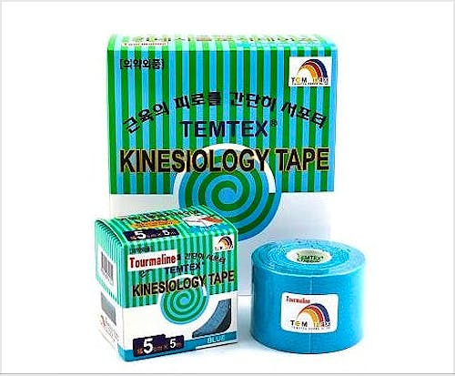 Temtex Tourmaline Kinesiology Tape Azul, Caja de 6 Rollos de 5 cm. x 5 m.