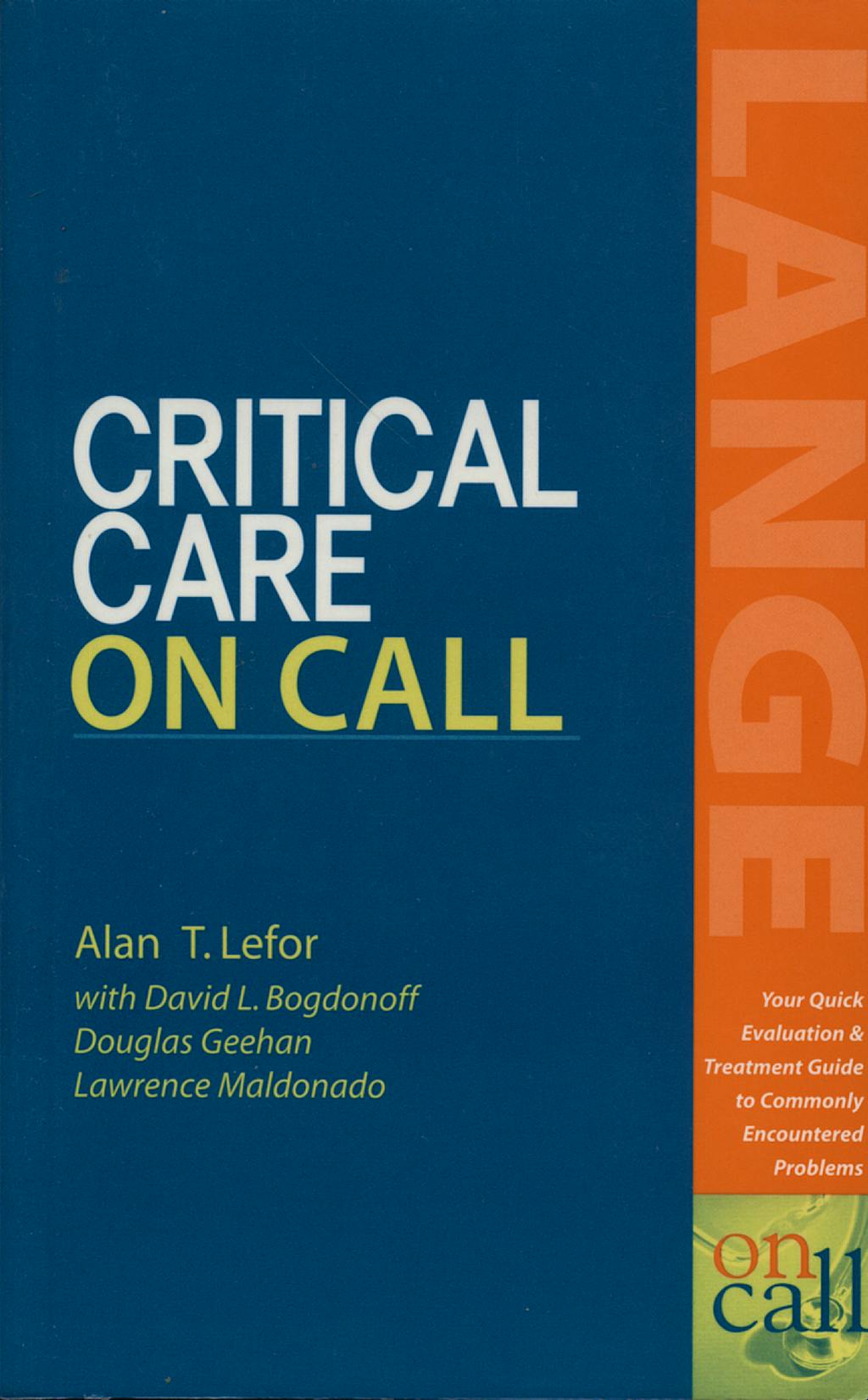 Portada del libro 9780071373456 Critical Care on Call