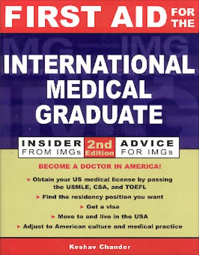 Portada del libro 9780071385329 First Aid for the International Medical Graduate