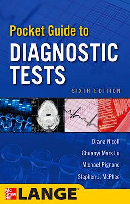 Portada del libro 9780071766258 Pocket Guide to Diagnostic Tests. Lange