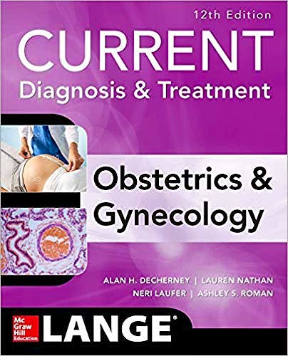 Portada del libro 9780071833905 Current Diagnosis and Treatment Obstetrics and Gynecology. Lange