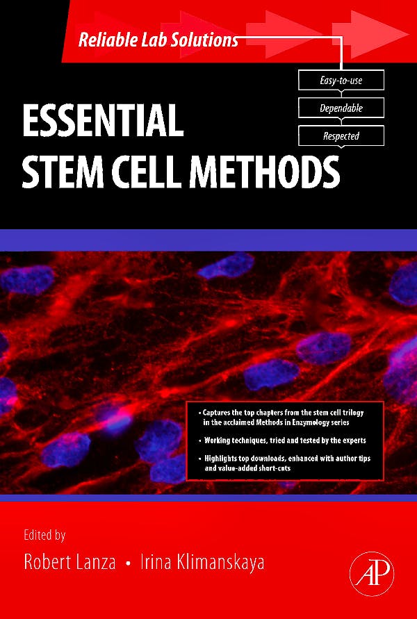 Portada del libro 9780123750617 Essential Stem Cell Methods