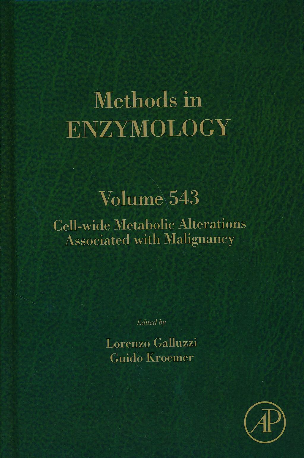 Portada del libro 9780128013298 Cell-Wide Metabolic Alterations Associated with Malignancy (Methods in Enzymology, Vol. 543)