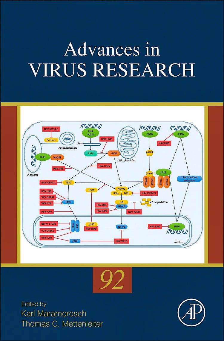 Portada del libro 9780128021804 Advances in Virus Research, Vol. 92
