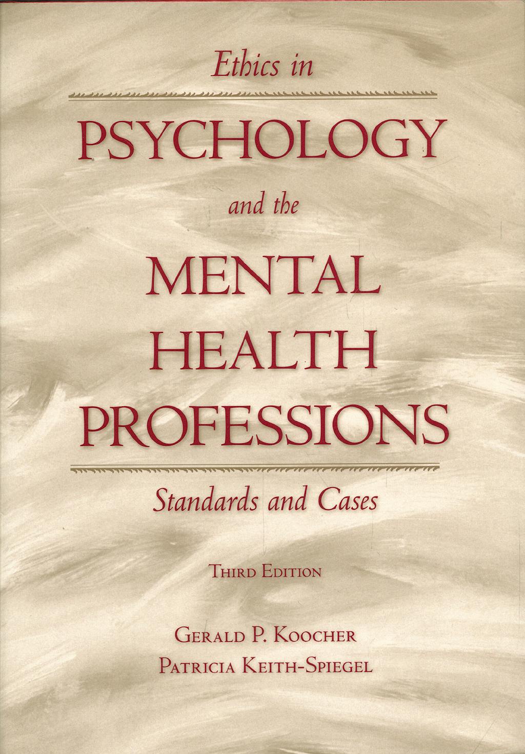 Portada del libro 9780195149111 Ethics in Psychology and the Mental Health Professions