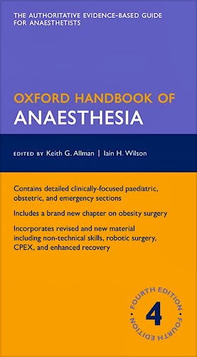 Portada del libro 9780198719410 Oxford Handbook of Anaesthesia