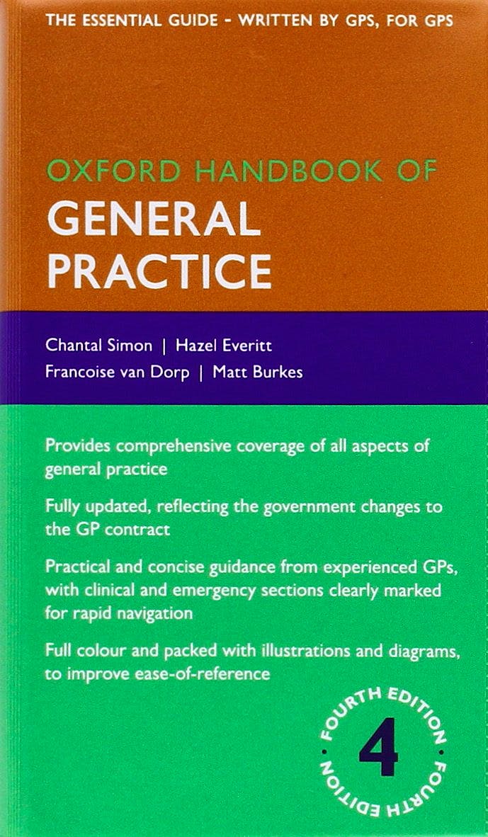 Portada del libro 9780199671038 Oxford Handbook of General Practice