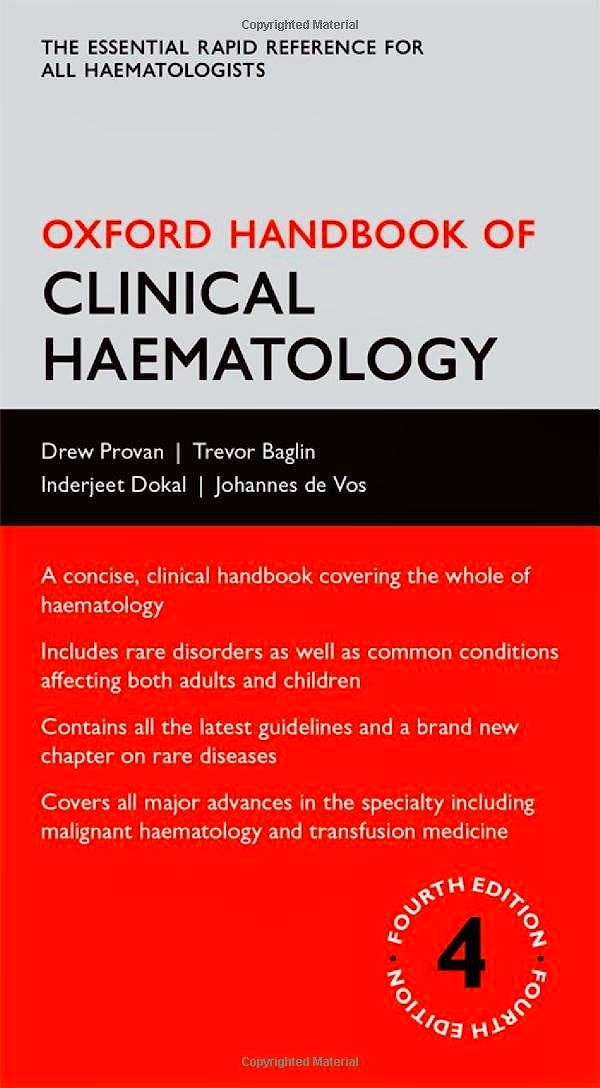 Portada del libro 9780199683307 Oxford Handbook of Clinical Haematology