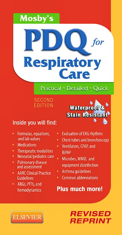 Portada del libro 9780323100724 Mosby's Pdq for Respiratory Care - Revised Reprint