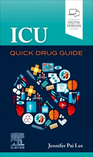Portada del libro 9780323680479 ICU Quick Drug Guide
