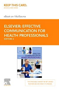 Portada del libro 9780323681346 Effective Communication for Health Professionals - Elsevier E-Book on VitalSource (Retail Access Card)