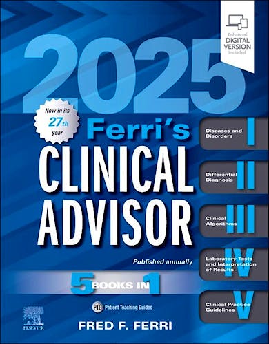 Portada del libro 9780443117244 FERRI's Clinical Advisor 2025. 5 Books in 1