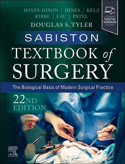 Portada del libro 9780443124341 SABISTON Textbook of Surgery. The Biological Basis of Modern Surgical Practice