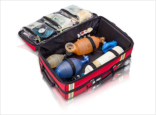 Maletín Trolley Vertical de Emergencias Modelo EMERAIR'S TROLLEY EB02.025, Color Rojo