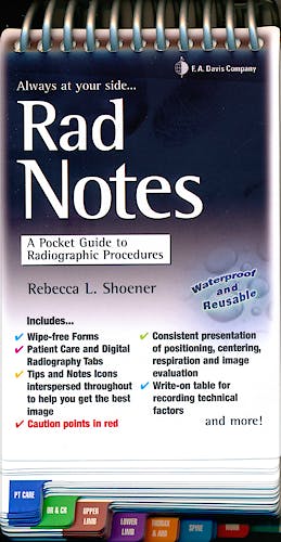Portada del libro 9780803622746 Rad Notes. a Pocket Guide to Radiographic Procedures