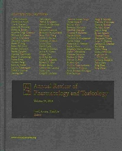Portada del libro 9780824304546 Annual Review of Pharmacology and Toxicology, Vol. 54