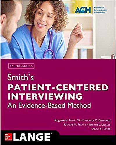 Portada del libro 9781259644627 Smith's Patient-Centered Interviewing. An Evidence-Based Method