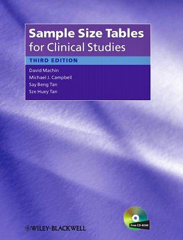 Portada del libro 9781405146500 Sample Size Tables for Clinical Studies
