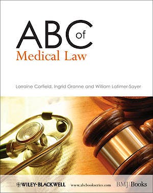Portada del libro 9781405176286 Abc of Medical Law