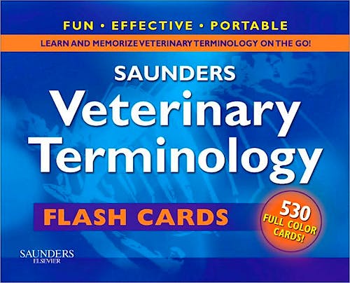 Portada del libro 9781416061380 Saunders Veterinary Terminology Flash Cards Volume
