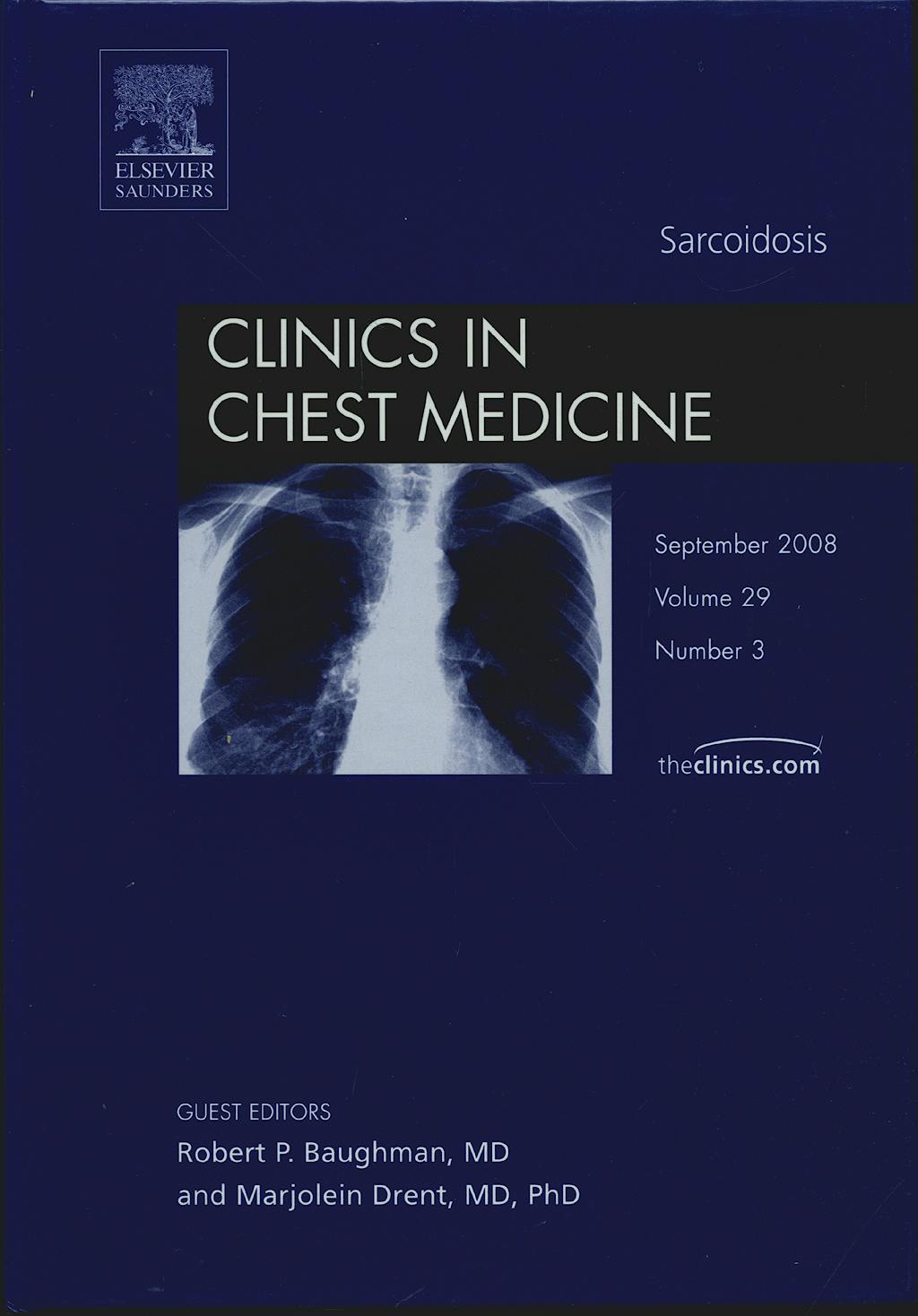 Portada del libro 9781416062790 Clinics in Chest Medicine: Volume 29-3 (Sarcoidosis)