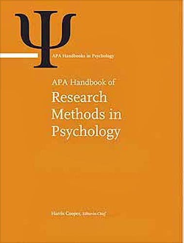 Portada del libro 9781433810039 APA Handbook of Research Methods in Psychology, 3 Vols. (APA Handbooks in Psychology)
