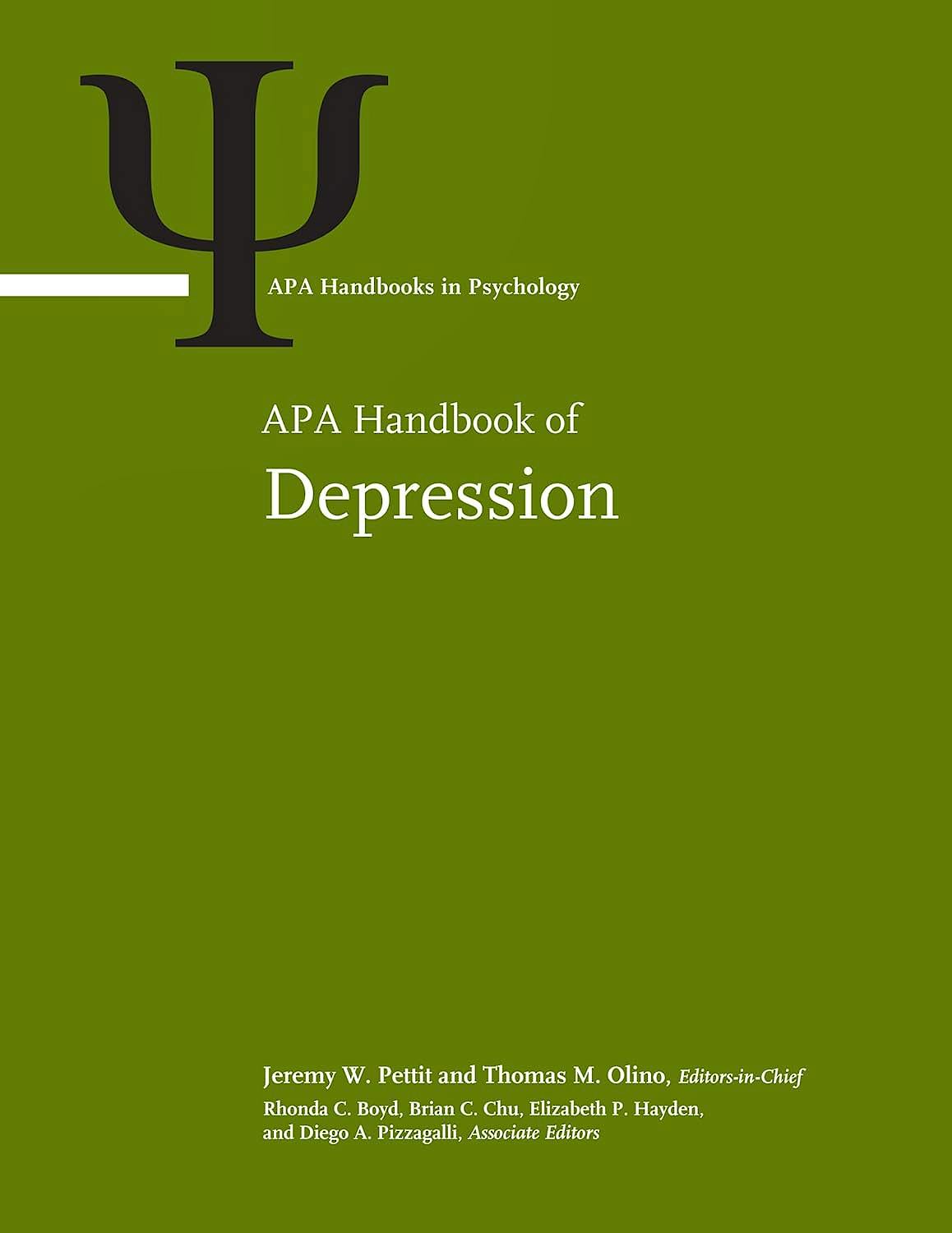 Portada del libro 9781433843310 APA Handbook of Depression (2 Volume Set)