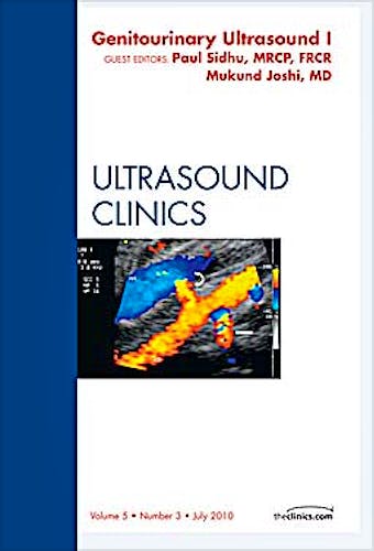 Portada del libro 9781437725971 Genitourinary Ultrasound I, an Issue of Ultrasound Clinics, Vol. 5-3