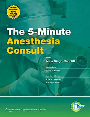 Portada del libro 9781451118940 The 5-Minute Anesthesia Consult