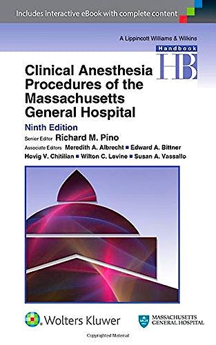 Portada del libro 9781451195156 Clinical Anesthesia Procedures of the Massachusetts General Hospital