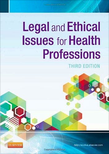 Portada del libro 9781455733668 Legal and Ethical Issues for Health Professions
