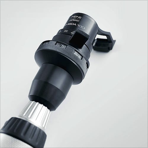 Retinómetro Heine Lambda100 3,5 V. Beta4 Usb Mango Recargable con Cable Usb y Fuente de Alimentación de Enchufe