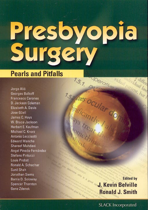 Portada del libro 9781556427657 Presbyopia Surgery : Pearls and Pitfalls