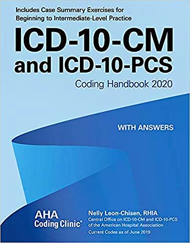 Portada del libro 9781556484452 ICD-10-CM and ICD-10-PCS Coding Handbook 2020 with Answers