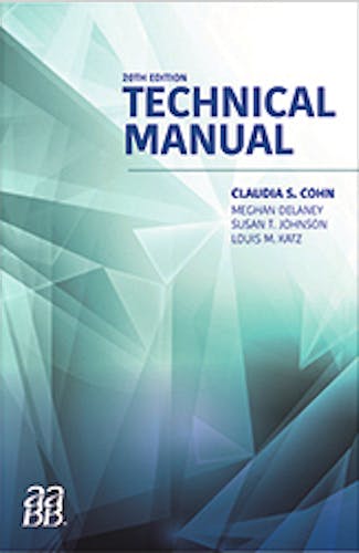 Portada del libro 9781563953705 Technical Manual AABB