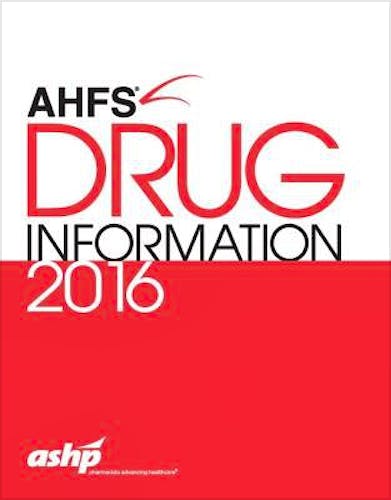 Portada del libro 9781585285570 Ahfs Drug Information 2016