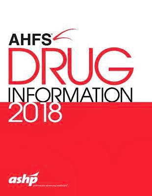 Portada del libro 9781585285792 AHFS Drug Information 2018