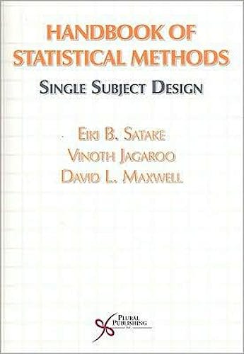 Portada del libro 9781597560986 Handbook of Statistical Methods. Single Subject Design