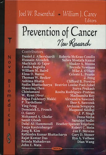 Portada del libro 9781604562293 Prevention of Cancer. New Research